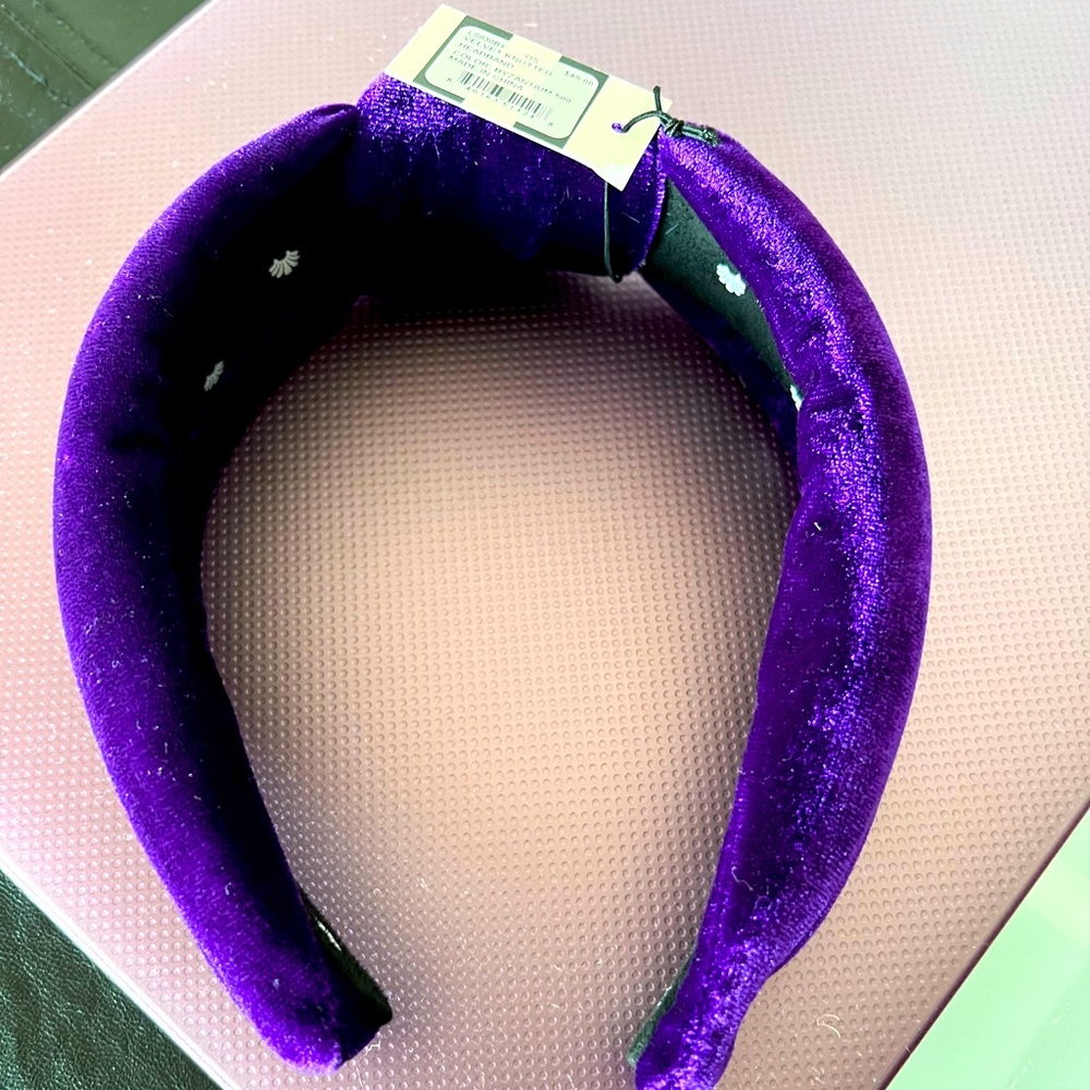 Lele Sadoughi Purple Velvet Knotted Headband